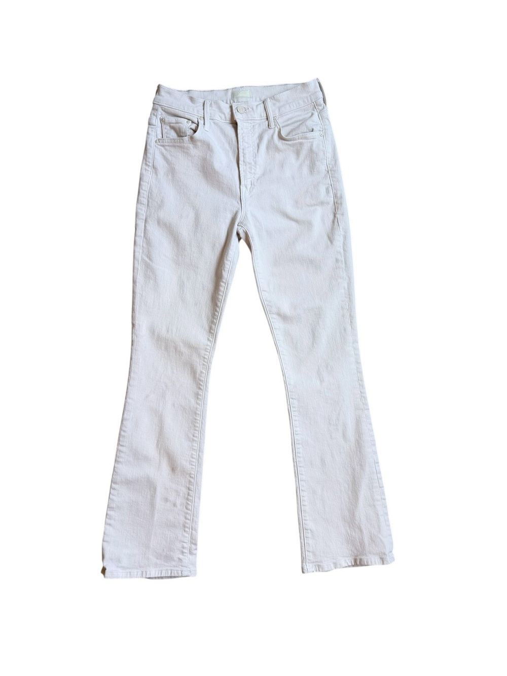 Mother The Insider Flood White Cropped Ankle Jean